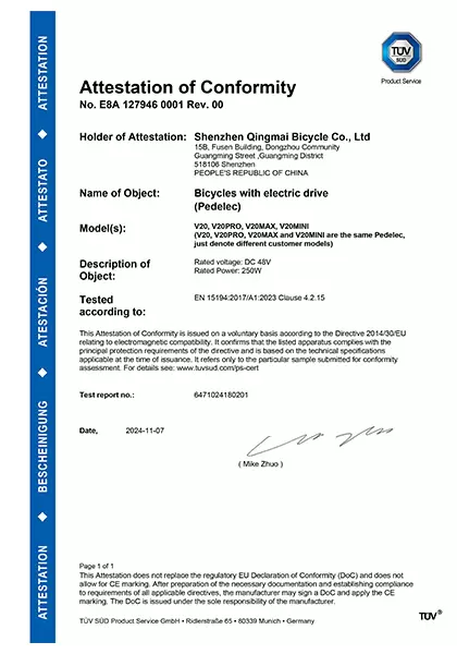Certificado de conformidad