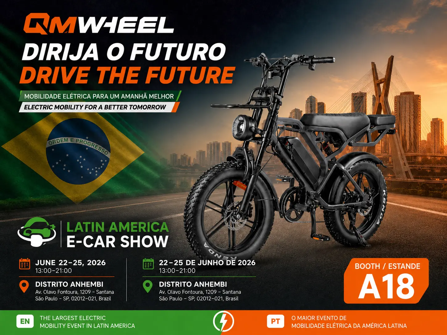 QMWHEEL exhibir&aacute; bicicletas el&eacute;ctricas con neum&aacute;ticos gruesos de alto rendimiento en la feria de bicicletas el&eacute;ctricas